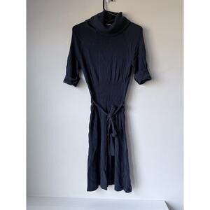 Athleta Women's Knit Sweater Dress Women’s Sz M Viscose Cashmere Blend Navy Blue